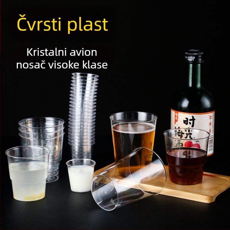 Jednokratna prozirna PS plastična čaša, 101–200 ml, okrugla