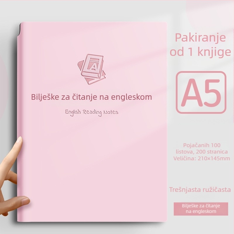 Bilježnica s kožnim imitacijskim pokrovom, niti vez, Dowling papir, 80gsm, 100–200 stranice