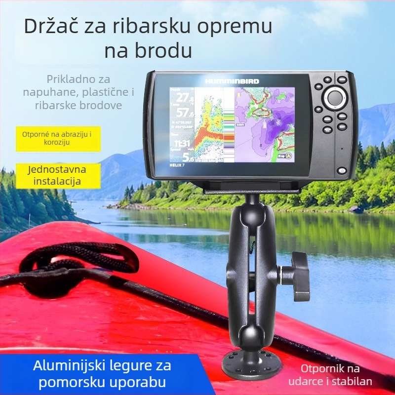 Čvrsti nosač ribolovne opreme na brodu, kompatibilan s Hummingbird, Lawrence i Garmin fish finder / chart plotter