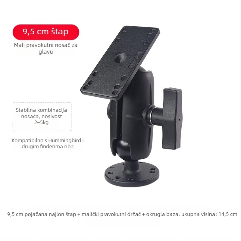 Čvrsti nosač ribolovne opreme na brodu, kompatibilan s Hummingbird, Lawrence i Garmin fish finder / chart plotter