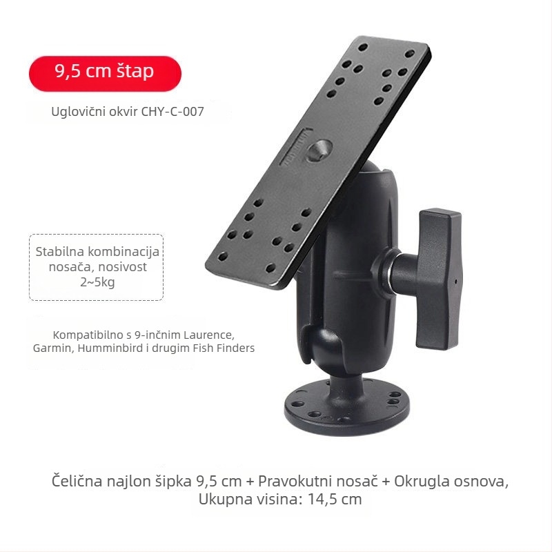 Čvrsti nosač ribolovne opreme na brodu, kompatibilan s Hummingbird, Lawrence i Garmin fish finder / chart plotter