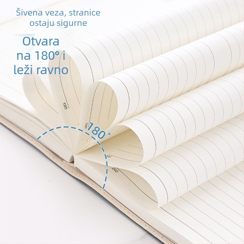  Bilježnica s PU koricama, šivano uvez, Dowling papir, 80 g/m², 100–200 stranica – dnevni plan za 365 dana
