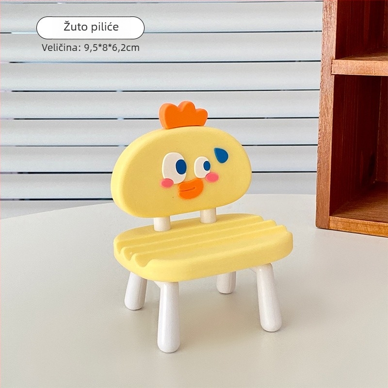 Kreativni držač telefona u obliku malog stolca — cartoon stil, ABS+PVC, Mu Qixi, mogućnost prilagodbe