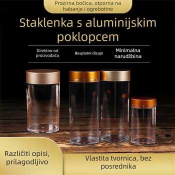 Otporna na vlagu zatvorena posuda za kapsule od PS plastike, PET blow molding, s poklopcem, ambalaža u stilu posude, prilagodljiva kapaciteta