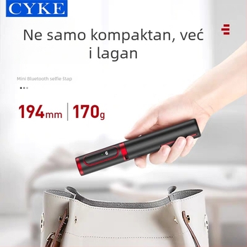 Selfie štap s stolnim držačem za telefon za livestream – aluminijska legura AB202, Bluetooth daljinski upravljač, LED rasvjeta, NCC certifikat