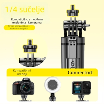 Proširena selfie štapić s trostrukim stativom, Bluetooth stabilizacija, teleskopski držač za telefon na podu, prilagodba logotipa, daljinski upravljač uključen