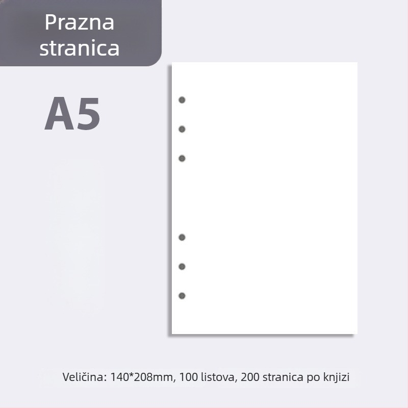 Hang Mei bilježnica s kraft naslovnicom, povezana s labavim listovima, tekst papir iz šumskog papira, 30 stranica