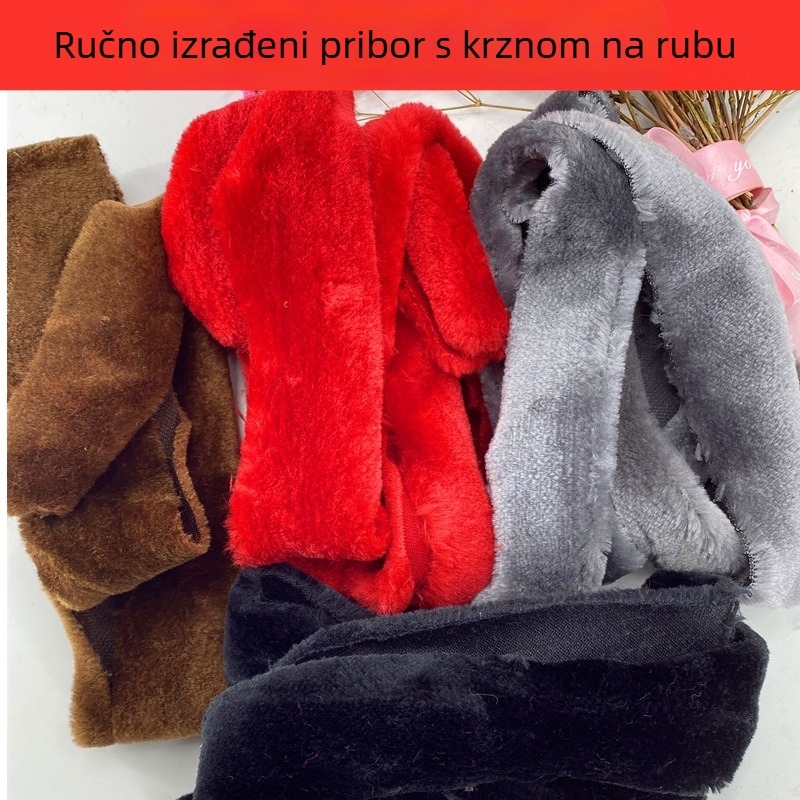 Plišani rubni trak za cipele, model Hair Mouth Strip, materijal pliš, za zimske cipele
