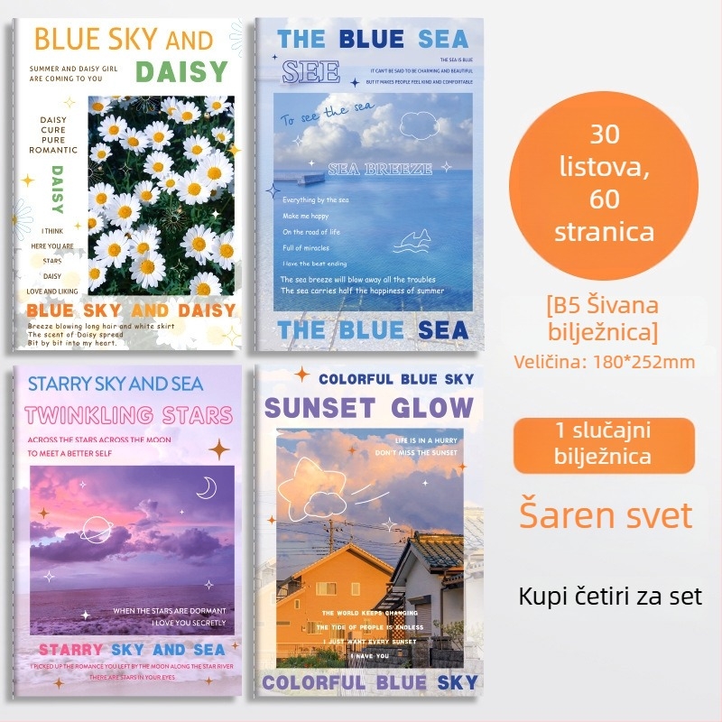Bilježnica Linebook, korice: papir, vezivanje: Linebook, tekst: Forest paper, 30 stranica