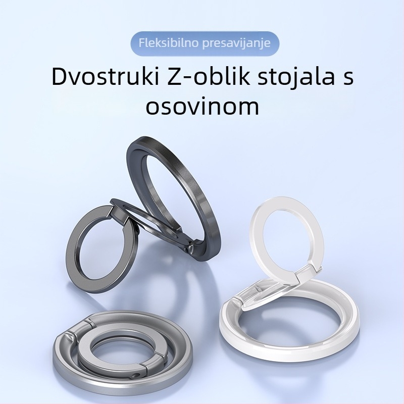 Magnetski držač za telefon s prstenom – univerzalni stolni nosač od legure, sklopiv, ultra-tanki, višenamjenski