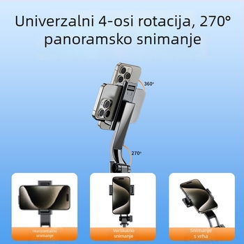 Prijenosni mini Bluetooth selfie štap s podnim stativom – aluminijsko tijelo, daljinski upravljač, stabilizacija slike i rasvjeta