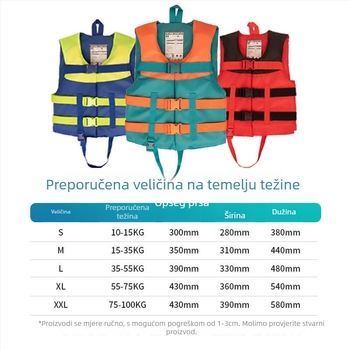 Prijenosna spašavateljska jakna s plovnosti – profesionalna, za odrasle i djecu, namijenjena za uporabu na brodu, ribolov, ronjenje s maskom i plivanje