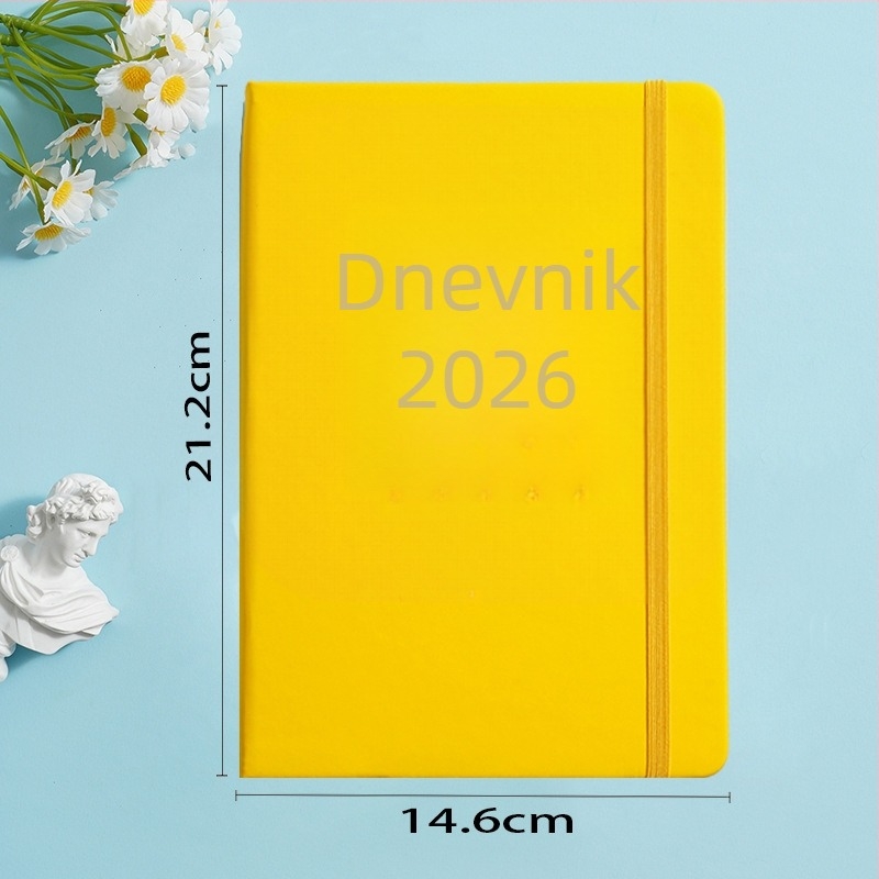Dnevnik Shiben s kožnim izgledom, vezanje ljepilom s nitima (lock-thread glue binding), Dowling papir, 80 gsm, 300–400 stranica