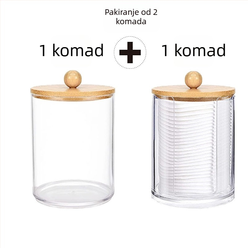 Kutija za pamuk štapiće hk56 — polistiren, s poklopcem, može se slagati, zapremina 500 ml