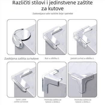 Prozirni silikon zaštitnik kut stola, debeli protiv sudara, za stolove i prozore, pravokutni kut