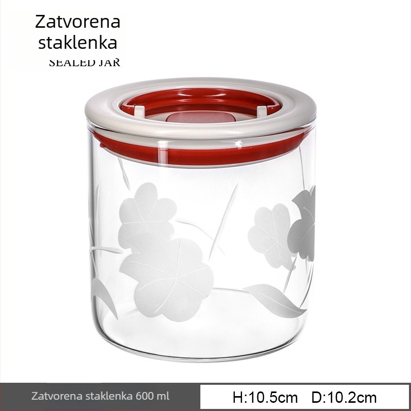 Staklena kuhinjska posuda za pohranu hrane, hermetički zatvorena, okrugla, kapacitet 800–1000 ml, pogodna za mikrovalnu pećnicu