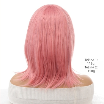 Peruka prirodnog izgleda, bob frizura s šiškama, sintetička vlakna otporna na visoku temperaturu, model Dm84