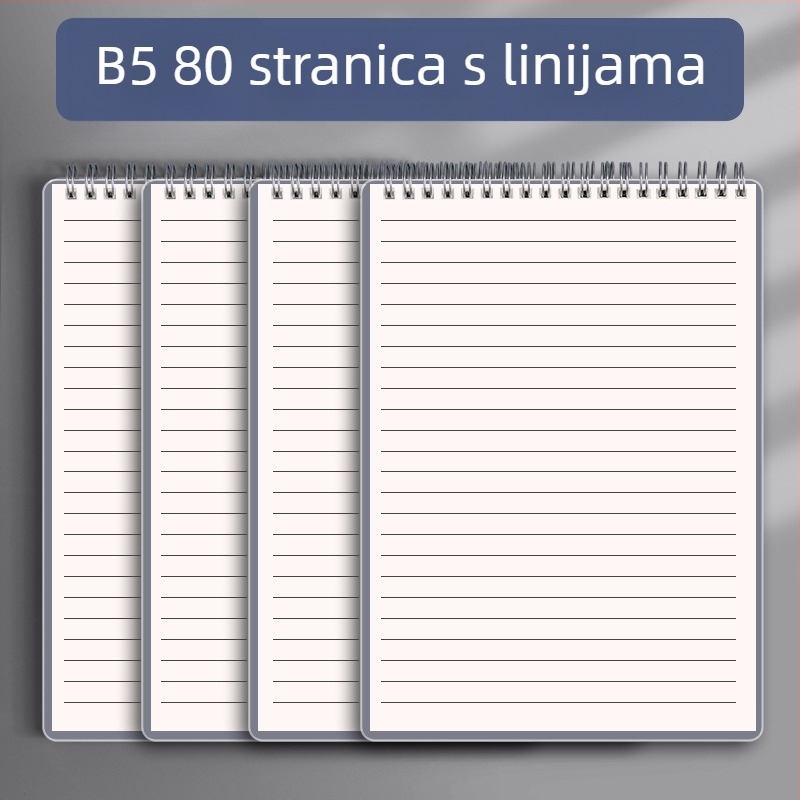 Mengjin spiralno uvezana bilježnica s mrežom, 78 stranica, papir 70 g/m², PP korica.