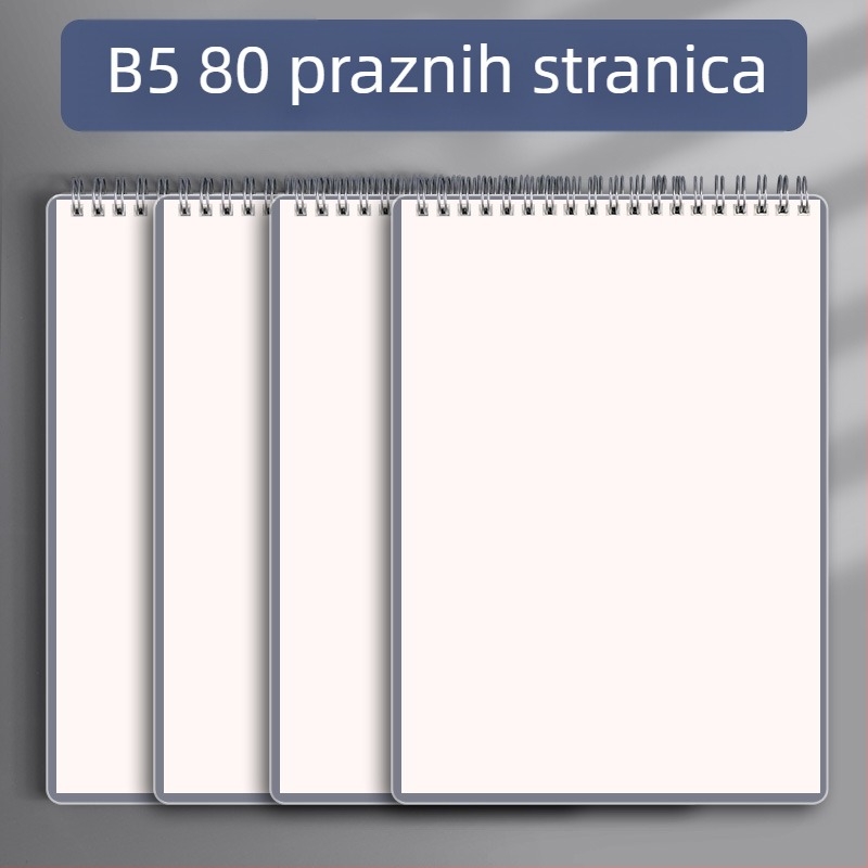 Mengjin spiralno uvezana bilježnica s mrežom, 78 stranica, papir 70 g/m², PP korica.