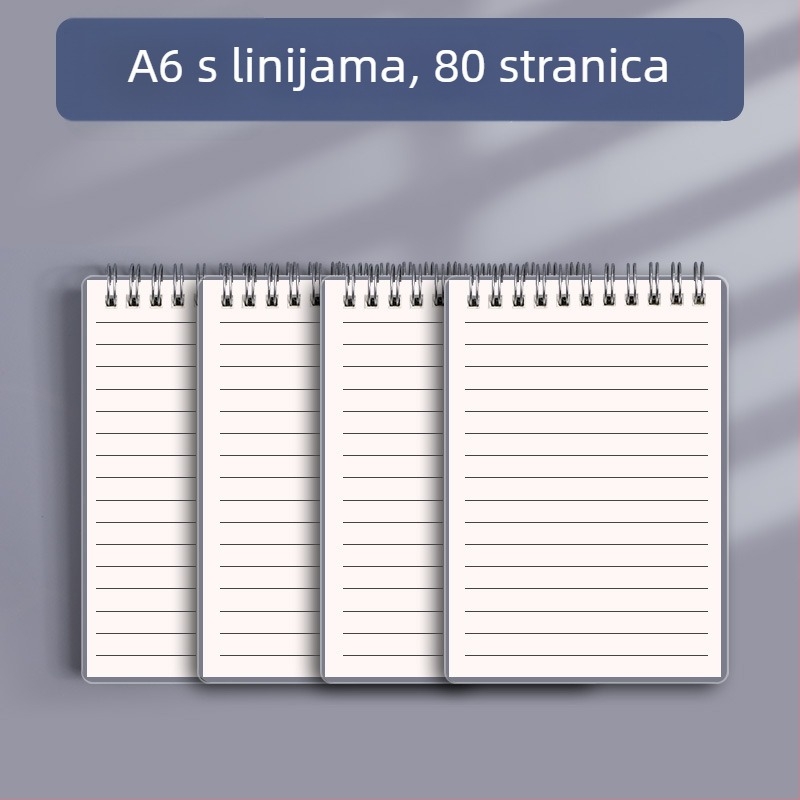 Mengjin spiralno uvezana bilježnica s mrežom, 78 stranica, papir 70 g/m², PP korica.