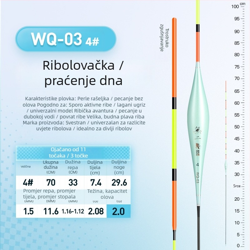 Vertikalni drift plutanj – linija s perlicama, visoka osjetljivost, plast (Brand Jiadiaoni)