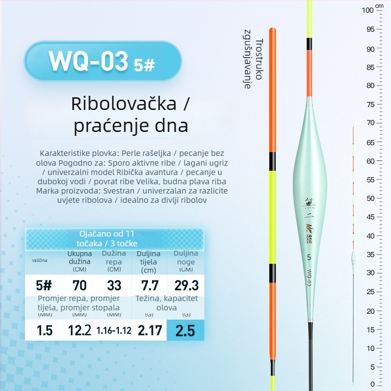 Vertikalni drift plutanj – linija s perlicama, visoka osjetljivost, plast (Brand Jiadiaoni)