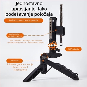 Držač telepromptera za mobilni — stolni i ručni, dvostrani za prijenos uživo; plastični dizajn, univerzalan; podrška prilagodbi; ovlaštena privatna marka; 3C certifikat: 2015010705782248.