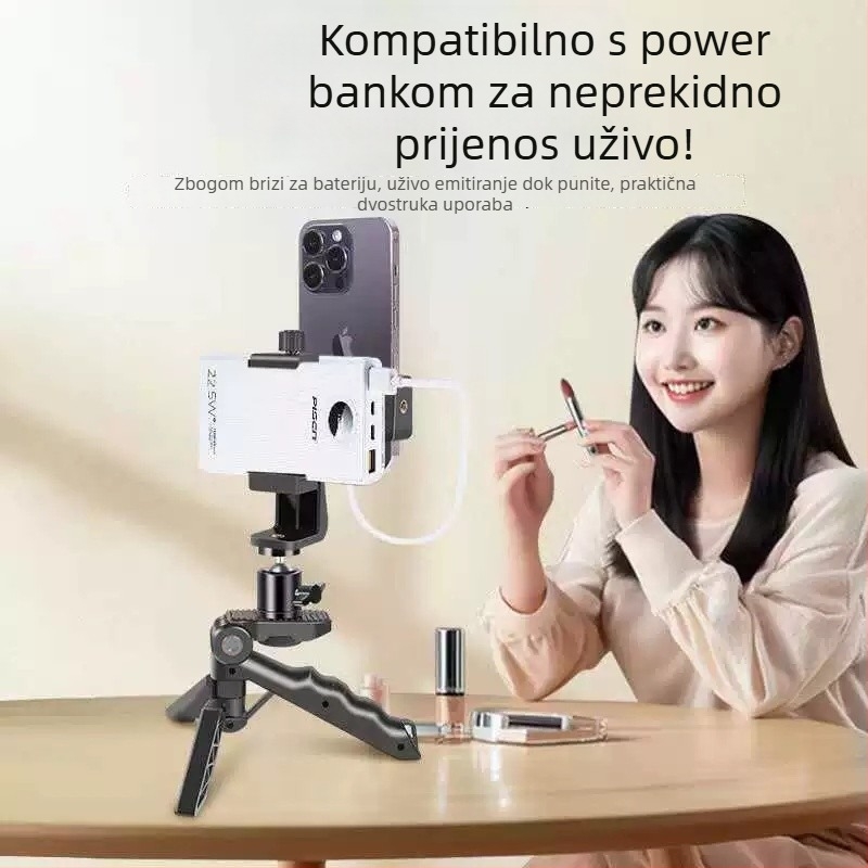 Držač telepromptera za mobilni — stolni i ručni, dvostrani za prijenos uživo; plastični dizajn, univerzalan; podrška prilagodbi; ovlaštena privatna marka; 3C certifikat: 2015010705782248.