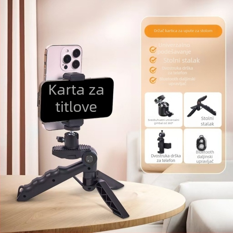 Držač telepromptera za mobilni — stolni i ručni, dvostrani za prijenos uživo; plastični dizajn, univerzalan; podrška prilagodbi; ovlaštena privatna marka; 3C certifikat: 2015010705782248.