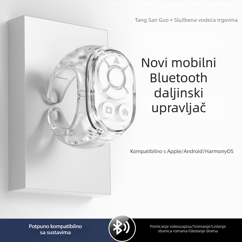Bluetooth prsten daljinsko upravljanje za selfije i kratke videozapise – uređaj za fotografiranje i preokretanje stranica