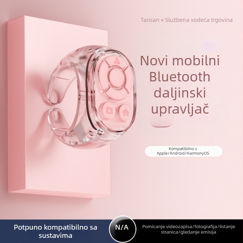 Bluetooth prsten daljinsko upravljanje za selfije i kratke videozapise – uređaj za fotografiranje i preokretanje stranica