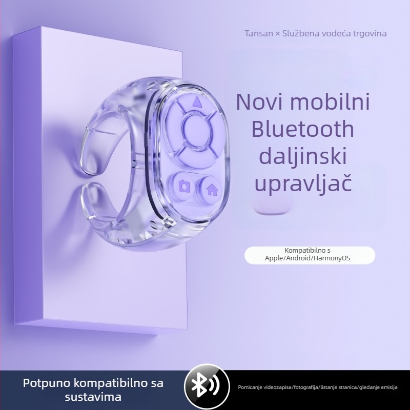 Bluetooth prsten daljinsko upravljanje za selfije i kratke videozapise – uređaj za fotografiranje i preokretanje stranica