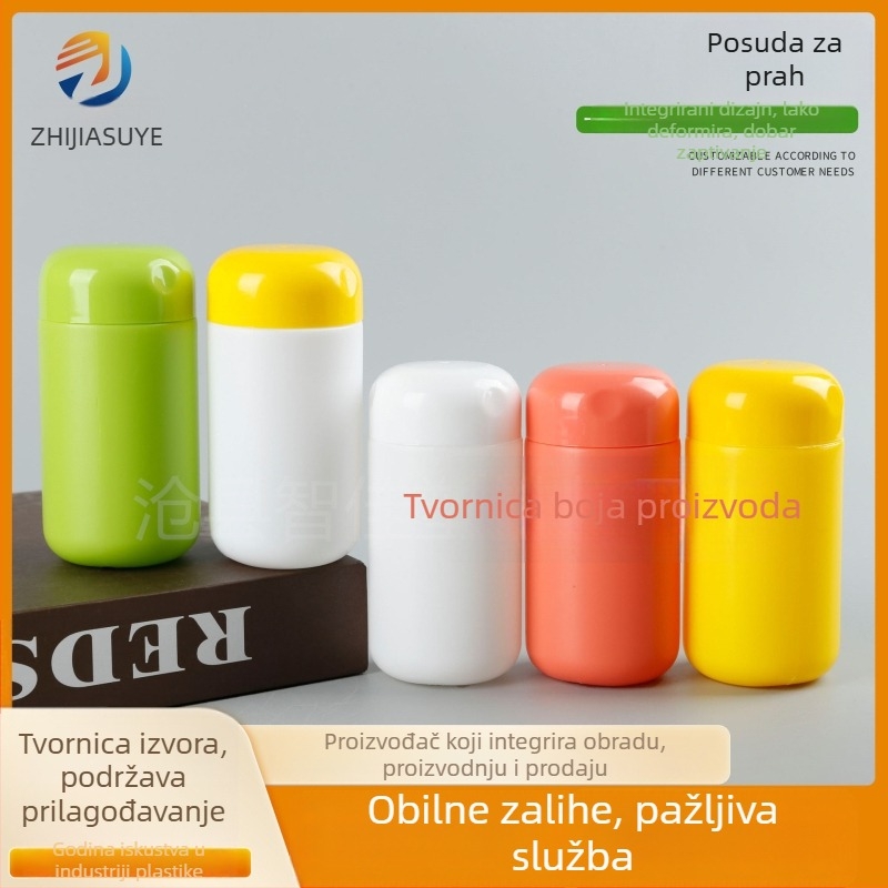 PE plastična posuda za prah s plastičnim poklopcem, prilagodljivo univerzalno pakiranje