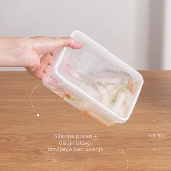 Pravokutni plastični set kutija za čuvanje hrane, kapacitet 1–2 L, mikrovalna sigurna, s jednim slojem