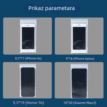 Prozirna LDPE vrećica s automatskim zatvaranjem za medicinsku zaštitu mobilnog telefona, za liječnike i medicinske sestre, kompatibilna s dodirnim zaslonom, zatvarač 1,5–2 cm