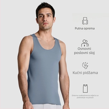 Muška bezrukavska veste, elastan-pamučna (brzo sušenje, prozračna, uski kroj)