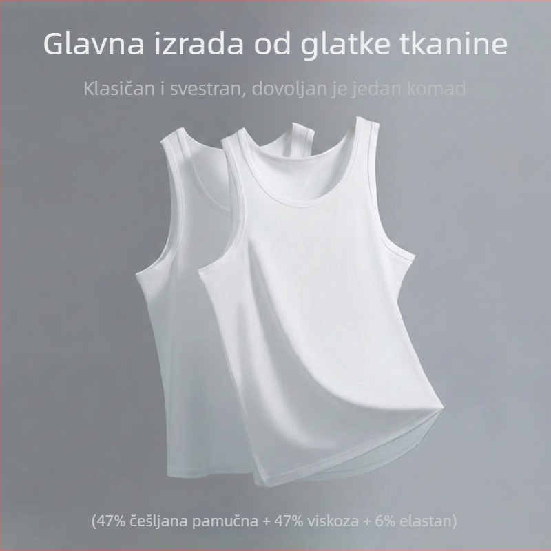 Muška bezrukavska veste, elastan-pamučna (brzo sušenje, prozračna, uski kroj)