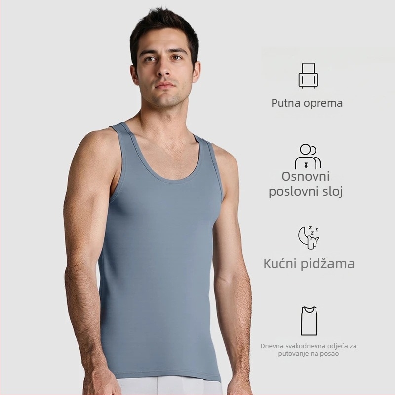 Muška bezrukavska veste, elastan-pamučna (brzo sušenje, prozračna, uski kroj)