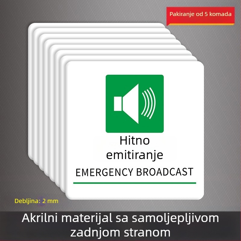 Beilong acryl požarna sigurnosna oznaka — ručni alarm gumb, prilagodljivo, zvukovno i svjetlosno signaliziranje