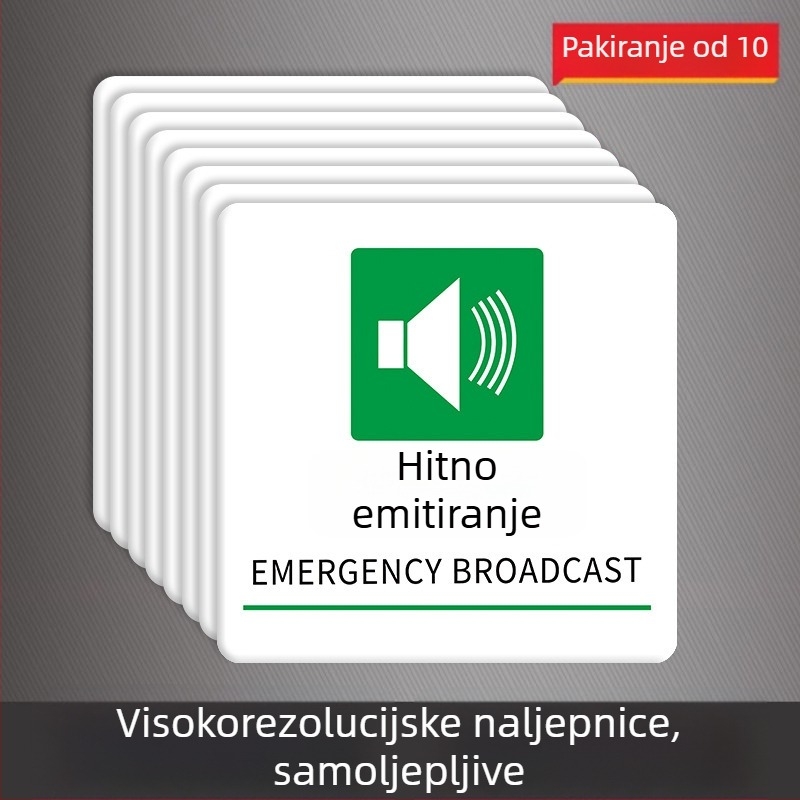 Beilong acryl požarna sigurnosna oznaka — ručni alarm gumb, prilagodljivo, zvukovno i svjetlosno signaliziranje