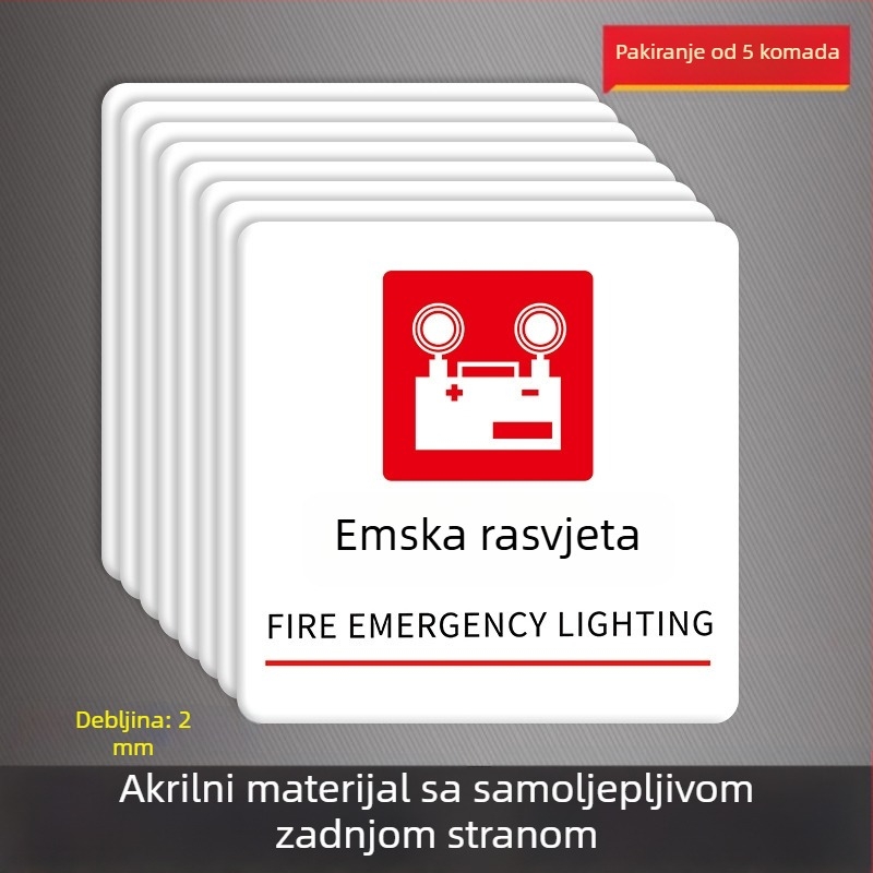 Beilong acryl požarna sigurnosna oznaka — ručni alarm gumb, prilagodljivo, zvukovno i svjetlosno signaliziranje