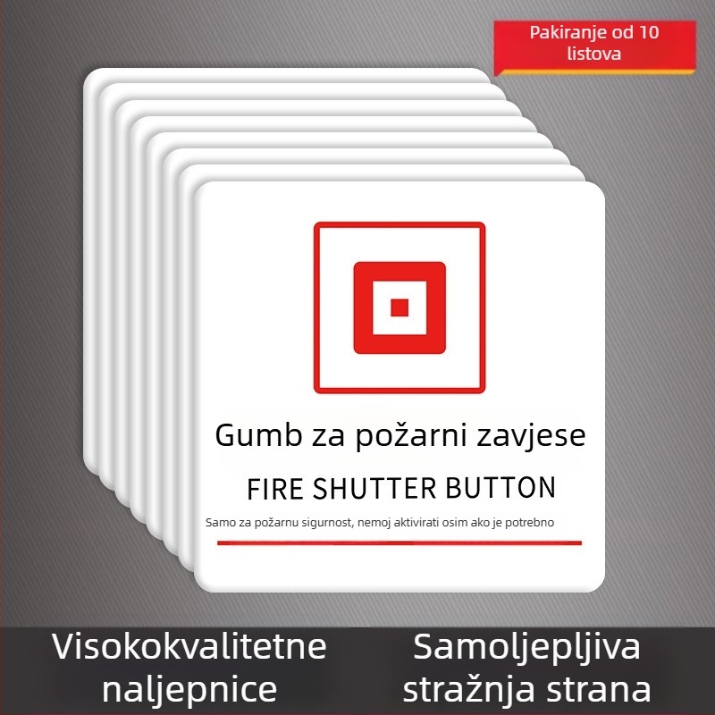 Beilong acryl požarna sigurnosna oznaka — ručni alarm gumb, prilagodljivo, zvukovno i svjetlosno signaliziranje