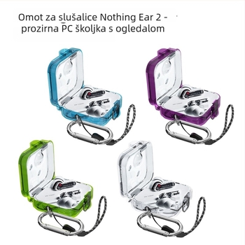 Nothing Ear 2 zaštitna futrola – proziran PC kućište s ogledalom, tvrdi omotač, injekcijsko oblikovanje, prilagodljivo (model 31934139477)