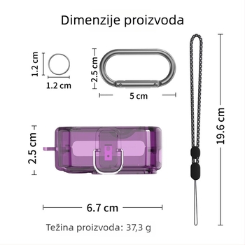 Nothing Ear 2 zaštitna futrola – proziran PC kućište s ogledalom, tvrdi omotač, injekcijsko oblikovanje, prilagodljivo (model 31934139477)