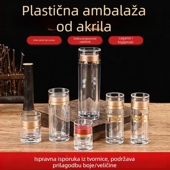 Prozirna plastična boca za kapsule od akrila, prehrambena kvaliteta, Cordyceps kapsule, kapacitet 3ml/6ml/13ml/30ml, prilagođeni logotip