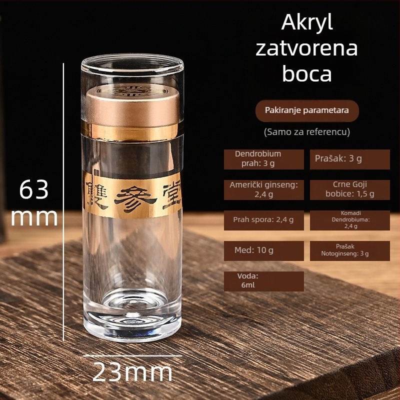 Prozirna plastična boca za kapsule od akrila, prehrambena kvaliteta, Cordyceps kapsule, kapacitet 3ml/6ml/13ml/30ml, prilagođeni logotip