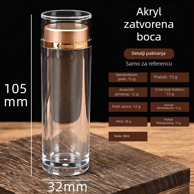 Prozirna plastična boca za kapsule od akrila, prehrambena kvaliteta, Cordyceps kapsule, kapacitet 3ml/6ml/13ml/30ml, prilagođeni logotip