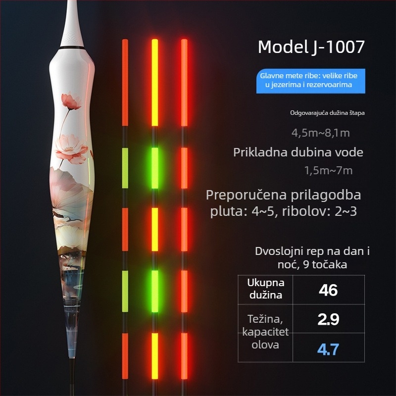 Vertikalni drift plutač – Biao sheng, kompozitni materijal, svjetleći uz promjenu boje i gravitacijsku indukciju