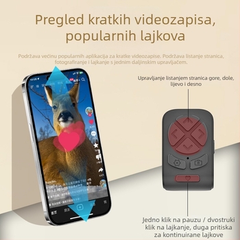 Prsten Bluetooth daljinsko upravljanje za tablete i telefone, okidač kamere, alat za selfie, listanje stranica, DY11, 200 mAh, USB-C, domet 10–15 m, nosivo