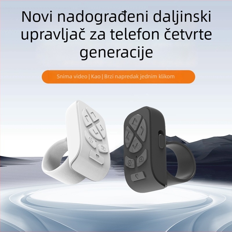 Prsten Bluetooth daljinsko upravljanje za tablete i telefone, okidač kamere, alat za selfie, listanje stranica, DY11, 200 mAh, USB-C, domet 10–15 m, nosivo